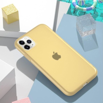 Силиконовый матовый полупрозрачный чехол для Apple iPhone 11 Pro Max (6.5") Желтый / Yellow