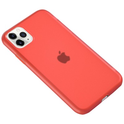 Силиконовый матовый полупрозрачный чехол для Apple iPhone 11 Pro Max (6.5") Красный / Red