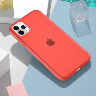 Силиконовый матовый полупрозрачный чехол для Apple iPhone 11 Pro Max (6.5") Красный / Red
