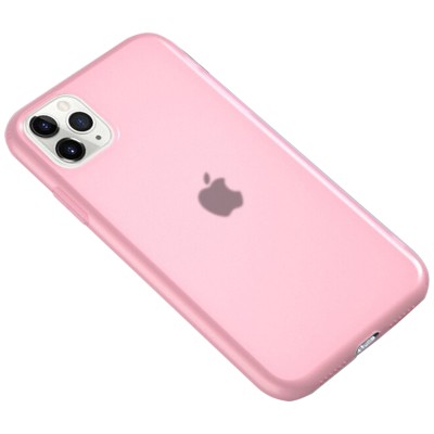 Силиконовый матовый полупрозрачный чехол для Apple iPhone 11 Pro Max (6.5") Розовый / Pink