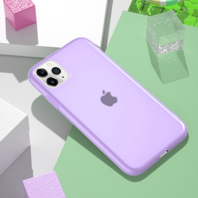 Силиконовый матовый полупрозрачный чехол для Apple iPhone 11 Pro Max (6.5") Фиолетовый / Purple