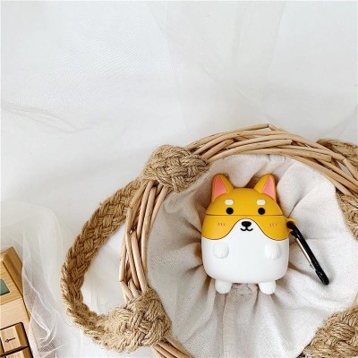 Силиконовый футляр Dogs для наушников AirPods 1/2 Корги / Рыжий
