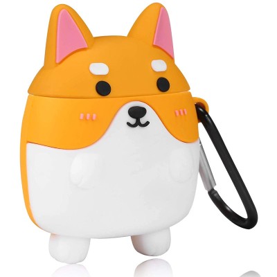 Силиконовый футляр Dogs для наушников AirPods 1/2 Корги / Рыжий