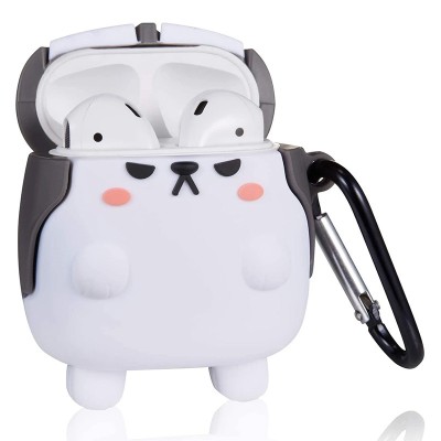 Силиконовый футляр Dogs для наушников AirPods 1/2 Хаски / Серый