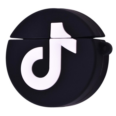 Силиконовый футляр Logo series для наушников AirPods 1/2 + карабин TikTok