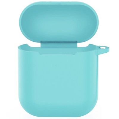 Силиконовый футляр New с карабином для наушников Airpods 1/2 Бирюзовый / Marine Green