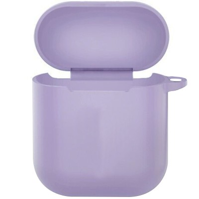 Силиконовый футляр New с карабином для наушников Airpods 1/2 Лиловый / Lilac Pride