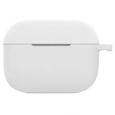 Силиконовый футляр New с карабином для наушников Airpods Pro Белый / White