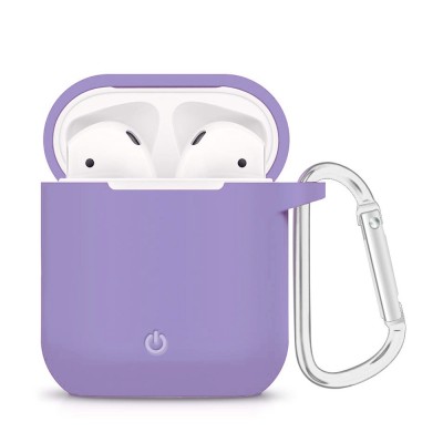 Силиконовый футляр с карабином для наушников AirPods Сиреневый / Dasheen