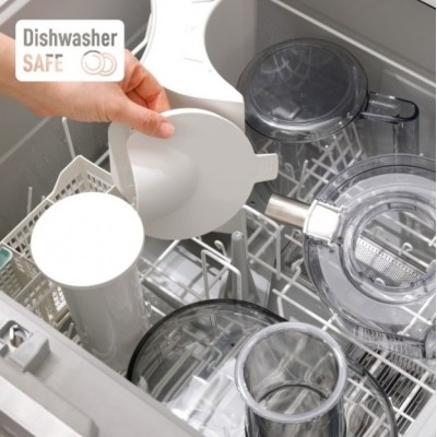 Соковыжималка Panasonic центробежная 1000Вт, чаша-1.5л, жмых-2л, желоб на целое яблоко, пластик/металл, белый (MJ-CB100WTQ)