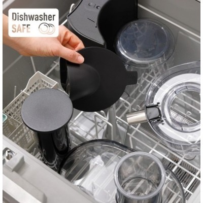 Соковыжималка Panasonic центробежная 1000Вт, чаша-1.5л, жмых-2л, желоб на целое яблоко, пластик/металл, черный (MJ-CB600STQ)