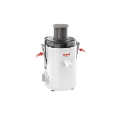 Соковыжималка Tefal Frutelia + центробежная 350Вт, чаша-0.95л, жмых-0.5л, пластик, бело-серый (ZE370138)