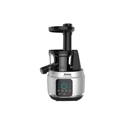 Соковыжималка Tefal Juice&Clean шнековая 150Вт, чаша-0.8л, жмых-0.8л, пластик, серебристо-черный (ZC420E38)