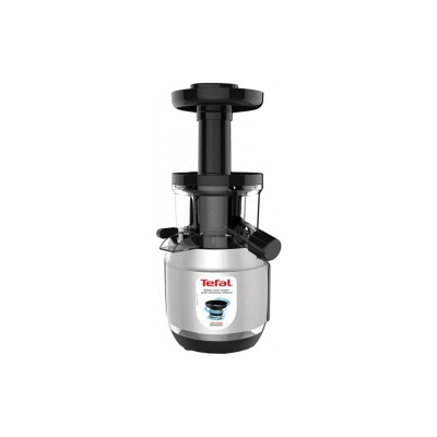 Соковыжималка Tefal Juice&Clean шнековая 150Вт, чаша-0.8л, жмых-0.8л, пластик, серебристо-черный (ZC420E38)