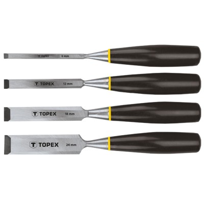 Стамески TOPEX 6-24 мм, набор 4 шт. 