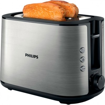 Тостер Philips WiWa Collection 950Вт, металл/пластик, черный (HD2650/90)