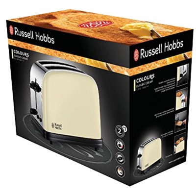 Тостер Russell Hobbs Colours Plus 1100Вт, металл, бежевый (23334-56)