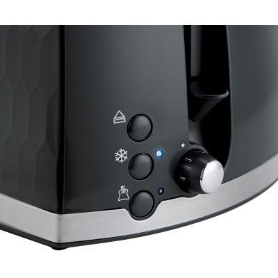 Тостер Russell Hobbs Honeycomb 850Вт, широкие слоты, пластик, черный (26061-56)
