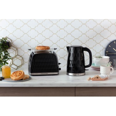 Тостер Russell Hobbs Honeycomb 850Вт, широкие слоты, пластик, черный (26061-56)