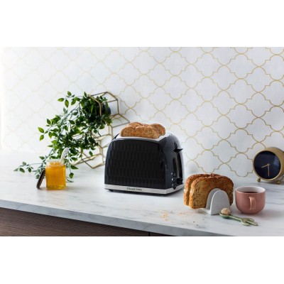 Тостер Russell Hobbs Honeycomb 850Вт, широкие слоты, пластик, черный (26061-56)