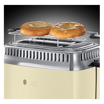 Купити Тостер Russell Hobbs Retro 1100Вт, металл, бежево-серебристый (21682-56)
