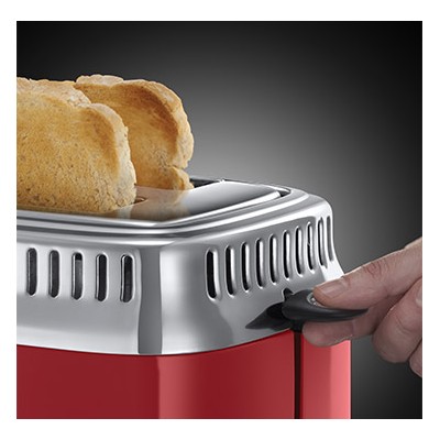 Купити Тостер Russell Hobbs Retro 1100Вт, металл, красно-серебристый (21680-56)