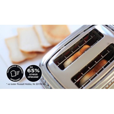 Тостер Russell Hobbs Retro 1100Вт, металл, красно-серебристый (21680-56)