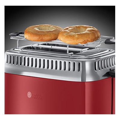 Купити Тостер Russell Hobbs Retro 1100Вт, металл, красно-серебристый (21680-56)