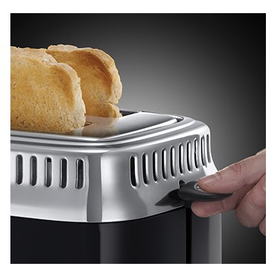 Купити Тостер Russell Hobbs Retro 1100Вт, подогрев, разморозка, металл, черный (21681-56)