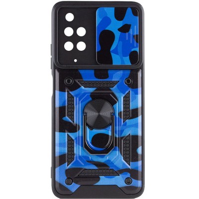 Ударопрочный чехол Camshield Serge Ring Camo для Xiaomi Redmi 10 Синий / Army Blue
