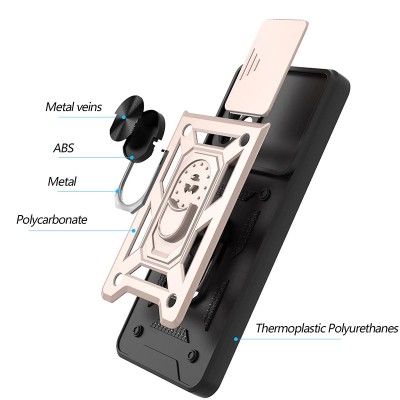 Ударопрочный чехол Camshield Serge Ring for Magnet для Samsung Galaxy A32 4G Золотой