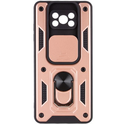 Ударопрочный чехол Camshield Serge Ring for Magnet для Xiaomi Poco X3 NFC / Poco X3 Pro Rose Gold