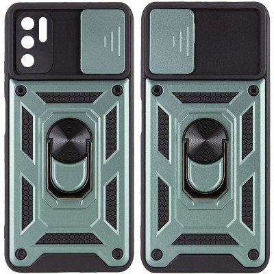 Ударопрочный чехол Camshield Serge Ring for Magnet для Xiaomi Redmi Note 10 5G / Poco M3 Pro Зеленый