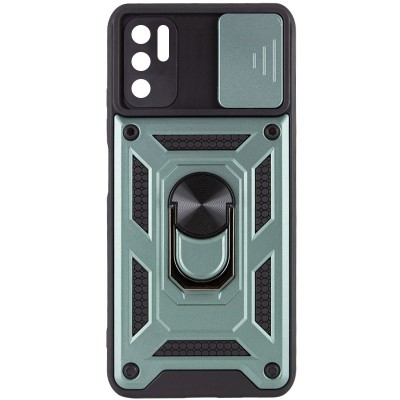 Ударопрочный чехол Camshield Serge Ring for Magnet для Xiaomi Redmi Note 10 5G / Poco M3 Pro Зеленый