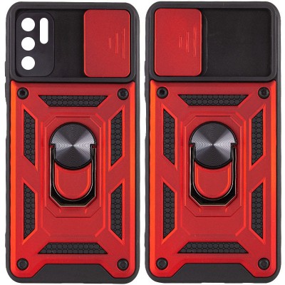 Ударопрочный чехол Camshield Serge Ring для Xiaomi Redmi Note 10 5G / Poco M3 Pro Красный