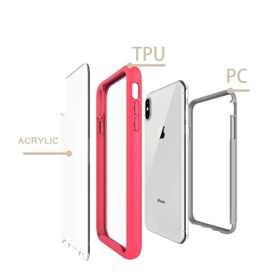 Ударопрочный чехол Full-body Bumper Case для Apple iPhone XS Max (6.5") Розовый