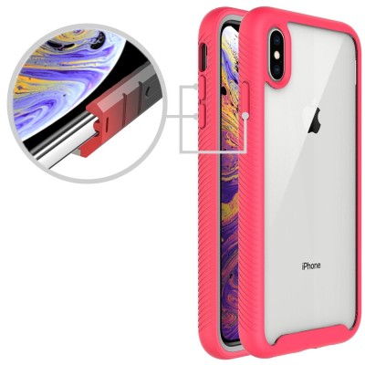 Ударопрочный чехол Full-body Bumper Case для Apple iPhone XS Max (6.5") Розовый