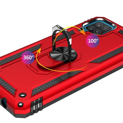 Ударопрочный чехол Serge Ring for Magnet для Samsung Galaxy A12 / M12 Красный