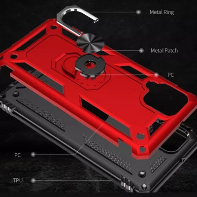 Ударопрочный чехол Serge Ring for Magnet для Samsung Galaxy A12 / M12 Красный