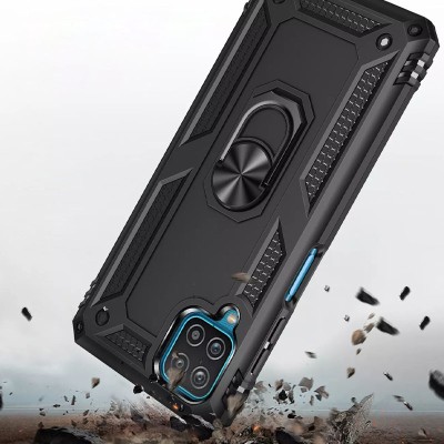 Ударопрочный чехол Serge Ring for Magnet для Samsung Galaxy A12 / M12 Черный