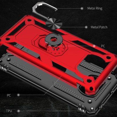 Ударопрочный чехол Serge Ring for Magnet для Xiaomi Poco X3 NFC / Poco X3 Pro Красный