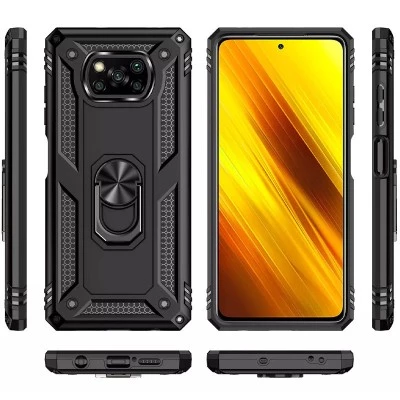 Ударопрочный чехол Serge Ring for Magnet для Xiaomi Poco X3 NFC / Poco X3 Pro Черный