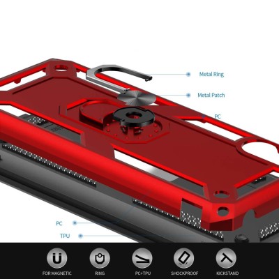 Ударопрочный чехол Serge Ring for Magnet для Xiaomi Redmi 9A Красный