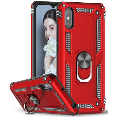 Ударопрочный чехол Serge Ring for Magnet для Xiaomi Redmi 9A Красный