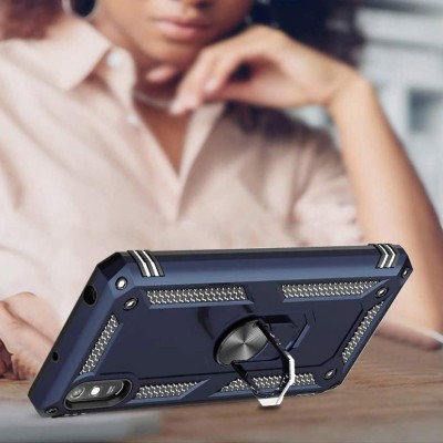 Ударопрочный чехол Serge Ring for Magnet для Xiaomi Redmi 9A Темно-синий