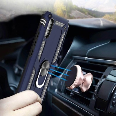 Ударопрочный чехол Serge Ring for Magnet для Xiaomi Redmi 9A Темно-синий