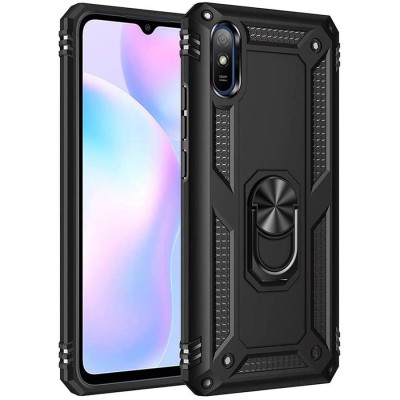 Ударопрочный чехол Serge Ring for Magnet для Xiaomi Redmi 9A Черный