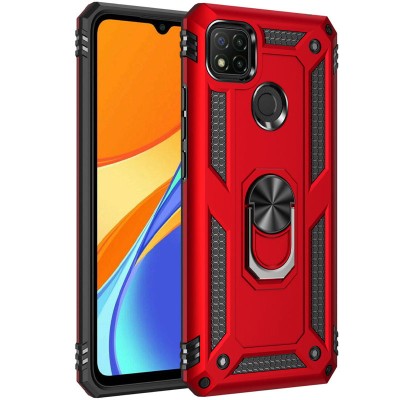 Ударопрочный чехол Serge Ring for Magnet для Xiaomi Redmi 9C Красный