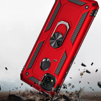 Ударопрочный чехол Serge Ring for Magnet для Xiaomi Redmi 9C Красный