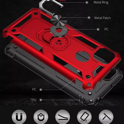 Ударопрочный чехол Serge Ring for Magnet для Xiaomi Redmi 9C Красный